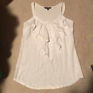 4/$12 - Express White Ruffle Tank Top